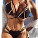 Color-Bronzing Stitching Black Bikini Lady Sexy Swimwear Swimsuit Bikini-Fancey Boutique