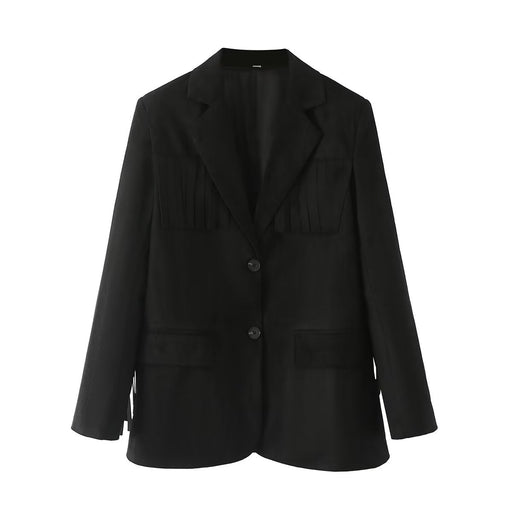 Color-Black-Autumn Blazer Women Black Street Loose-Fancey Boutique