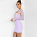 Color-Sexy Sexy Hollow Out Cutout Mesh Long Sleeve Elegant Slim Sheath Draped Dress Women Autumn Dress-Fancey Boutique