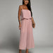 Color-Women Clothing Strap Tube Top Pleated Loose Jumpsuit-Fancey Boutique