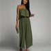 Color-Women Clothing Strap Tube Top Pleated Loose Jumpsuit-Fancey Boutique