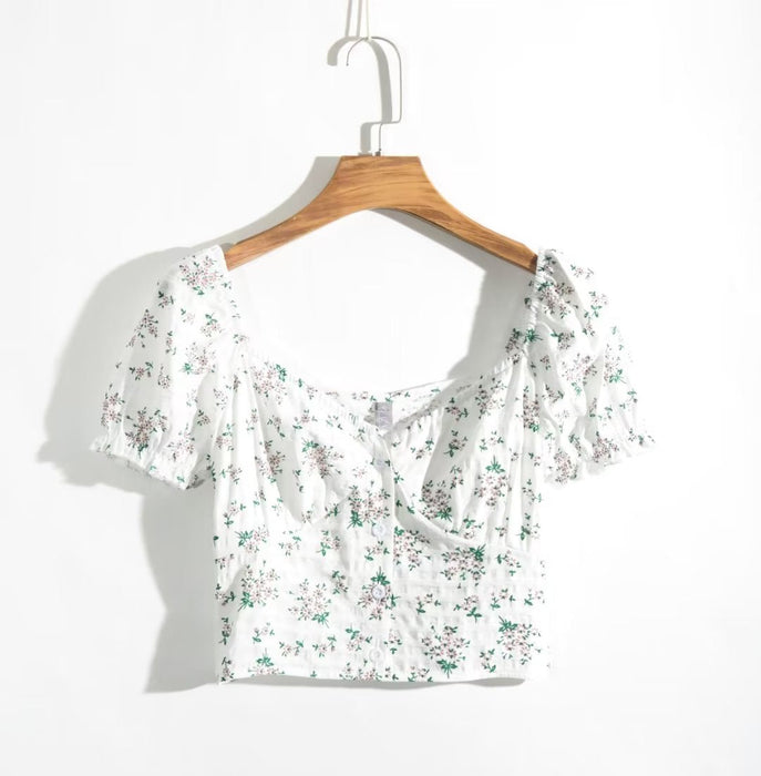Color-Multi-Summer V Neck Slimming Elegant Women Shirt-Fancey Boutique