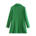 Color-Green Loose Thin Looking Collar Woolen Coat Women Autumn Winter Easy Matching Coat Tide-Fancey Boutique