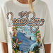 Color-Summer Neckline Color Matching Letters Seaside Landscape Coconut Print Loose Short Sleeve T shirt for Women-Fancey Boutique