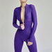 Color-Women Clothing Sexy Tight Zipper Jumpsuit Autumn Long Sleeve round Neck Leggings-Fancey Boutique