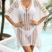 Color-Summer Beach Cover Up Hollow Out Cutout Out Knitting Bikini Vacation Dress Blouse Women-Fancey Boutique