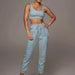 Color-Spring Summer Solid Color Vest Sleeveless Short Women Two Piece Pants Casual Set-Fancey Boutique