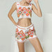 Color-Fashion Suit Embroidered Lattice Top High Waist Embroidered Shorts Two Piece Set-Fancey Boutique