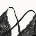 Color-Black Lace Satin Deep V Plunge neck Corset T Back Sexy Underwear Suit-Fancey Boutique