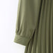 Color-Women Clothing Winter V neck Belt Pleated Dress-Fancey Boutique