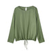 Color-Shirt-Women Casual Pocket Decoration Draped Long Sleeved Shirt High Waist Trousers Suit Summer-Fancey Boutique