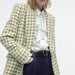 Color-Early Spring Women Clothing Lattice Textured Double Breasted Blazer-Fancey Boutique