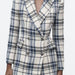 Color-Multi-Autumn Winter Double Breasted Printing Plaid Wool Coat Blazer-Fancey Boutique