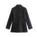 Color-F00168590 Women Clothing Solid Color Loose Pinstripe Coat Double Breasted Blazer-Fancey Boutique