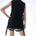 Color-Summer Wind Women Black Slit Vest Casual Office Vest-Fancey Boutique