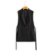 Color-Summer Wind Women Black Slit Vest Casual Office Vest-Fancey Boutique