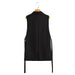 Color-Summer Wind Women Black Slit Vest Casual Office Vest-Fancey Boutique
