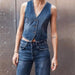 Color-Winter Women Street Denim Horse V neck Vest-Fancey Boutique