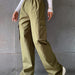 Color-Women Clothing Autumn Best Solid Color High Waist Flip Pocket Overalls Women-Fancey Boutique