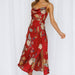 Color-Burgundy-Women Summer Vacation Floral Cami Maxi A Line Dress-Fancey Boutique