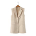 Color-Beige Sleeveless Vest Women Baggy Coat Spring Autumn High Grade Waistcoat Vest Waistcoat-Fancey Boutique
