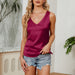 Color-Summer Popular Women Sleeveless Satin Satin Sling V neck Loose Vest-Fancey Boutique