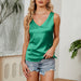 Color-Summer Popular Women Sleeveless Satin Satin Sling V neck Loose Vest-Fancey Boutique