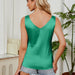 Color-Summer Popular Women Sleeveless Satin Satin Sling V neck Loose Vest-Fancey Boutique