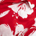 Color-Spring Summer Women Silk Satin Texture Button Decoration Red Floral Print Shirt-Fancey Boutique