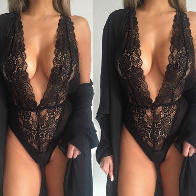 Color-See-through Three-Point One-Piece Sexy Lingerie Set Temptation See-through Sexy Sleepwear-Fancey Boutique