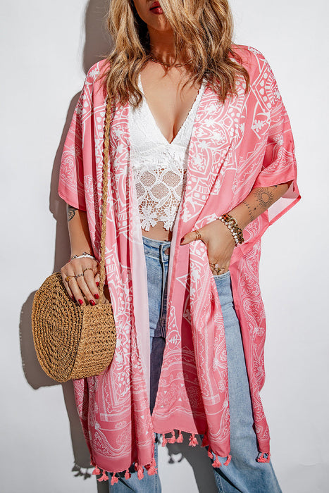 Color-Brown Anja Tassel Kimono-Fancey Boutique
