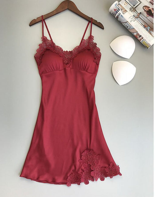 Color-Red-Women Sexy Sling Home Nightdress-Fancey Boutique