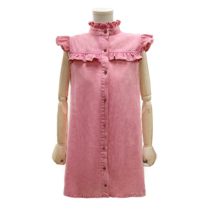 Color-Popular Denim Dress Summer Washed Distressed Dress-Fancey Boutique