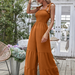 Color-Women Summer Ruffled Tether Wide Legs Jumpsuits-Fancey Boutique