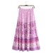 Color-Autumn Casual Women Printed Elastic Waist Loose Maxi Dress Skirt-Fancey Boutique