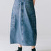 Color-Personalized Street Skirt Spring High Waist Pocket Stitching Hem Loose Denim Skirt for Women-Fancey Boutique