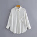 Color-Spring Summer Cotton Linen Long Sleeve Shirt-Fancey Boutique