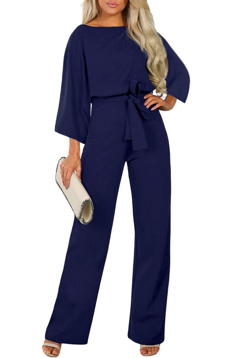 Color-Blue-Black Date Night Jumpsuit-Fancey Boutique