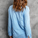 Color-Sky Blue Textured Solid Color Basic Shirt-Fancey Boutique