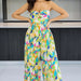 Color-Sleeveless Chest Wrapped Printed Trousers Summer High Waist Pleated Jumpsuit-Fancey Boutique