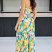 Color-Sleeveless Chest Wrapped Printed Trousers Summer High Waist Pleated Jumpsuit-Fancey Boutique