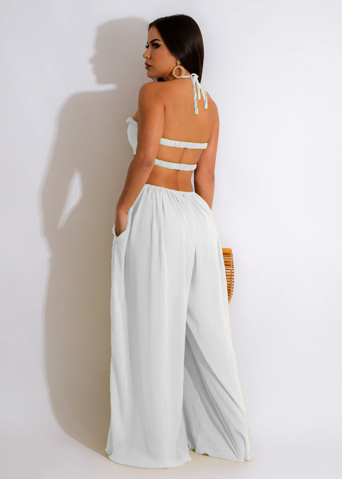 Color-Women Clothing Spring Summer Solid Color Sexy Loose Backless Jumpsuit-Fancey Boutique