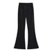 Color-Fall Women Clothing Elastic Waistband Lace up Bell Bottom Pants Solid Color Slim Fit Slimming Sports Trousers-Fancey Boutique