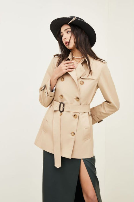 Color-Element Trench Coat for Women Mid Length Fried Street Small British Spring Autumn Coat Women-Fancey Boutique