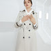 Color-Element Autumn Winter Khaki Mid Length Trench Coat Slim Fit Slimming Elegant Trench Coat Women-Fancey Boutique