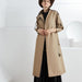 Color-Element Autumn Gracekelly Leather Patchwork Two Color Simple Graceful Elegant Lengthened Trench Coat-Fancey Boutique