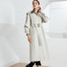 Color-Element Autumn Gracekelly Leather Patchwork Two Color Simple Graceful Elegant Lengthened Trench Coat-Fancey Boutique