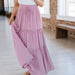 Color-Belia Spring Summer Elastic High Waist Rayon Solid Color SU Pleated Stitching Simple All Match Women Clothing Skirt-Fancey Boutique