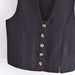 Color-Spring Wind Black Short Vest V neck Double Breasted Vest-Fancey Boutique