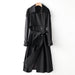 Color-Element Overknee Long Trench Coat Women Popular Korean Autumn Winter Waist Controlled Slimming Coat-Fancey Boutique